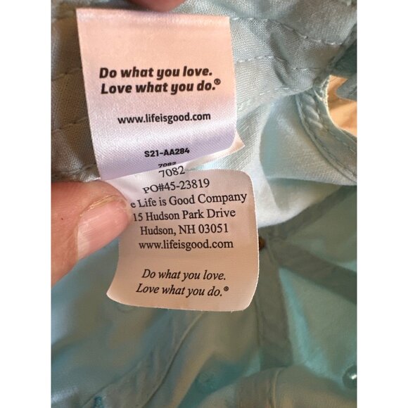 Life Is Good Turtle Embroidered Light Blue Cotton Baseball Cap Adjustable - Picture 6 of 7